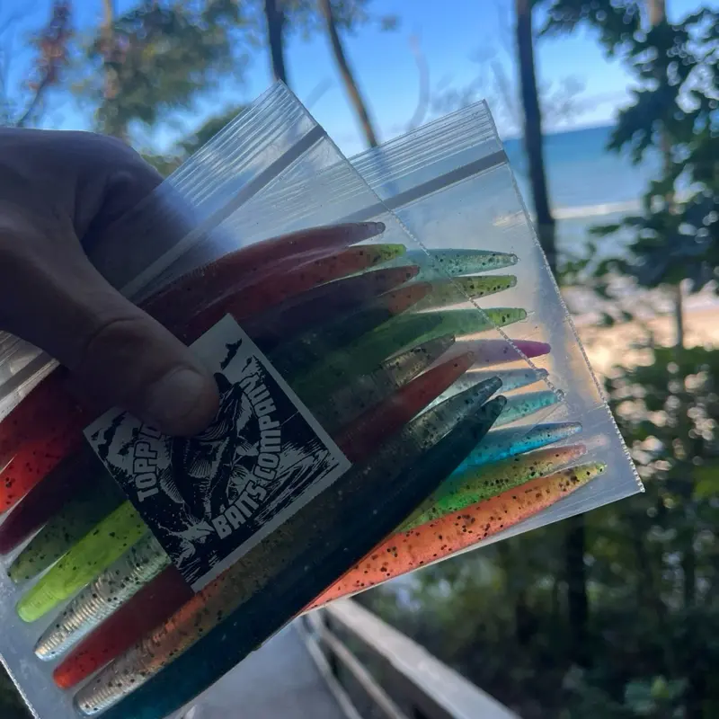 Premium Blend- Core Shot 2-for-1 Multicolor Mystery Bundle WITH CRAW SAUCE – 5.25” Handmade Worms by Topp Dawg Baits