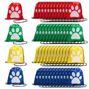 12" x 15" Bulk 300 Pc. Medium Nonwoven Paw Print Drawstring Bags