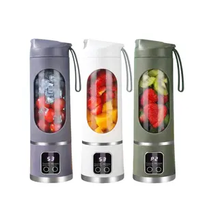 Juice cup, electric juicer equipped with 12 sharp blades and a USB charging port; suitable for extracting dragon fruit juice, banana juice, watermelon juice, and mango juice; favorite among fitness enthusiasts; effectively mixes protein powder.