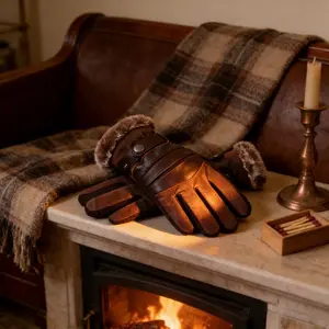 New men's winter ski gloves outdoor riding bicycle motorcycle leather gloves thermal velvet thickened non-slip gloves