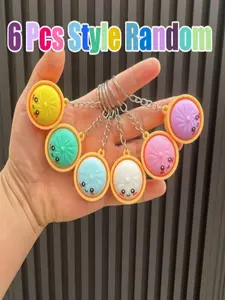 6pcs Cute Dumpling Keychain Set, Bulk Keychains for Classroom Prizes, Gift Bag Fillers, Birthday Gifts, Random Colors