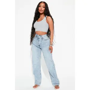 Crossover Straight Leg Jeans - Light Blue Wash Crossover Straight Leg Jeans - Light Blue Wash