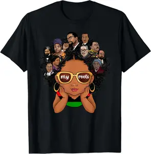 Pride Afro Melanin Girl Kids Black History Month T-Shirt Pure Cotton Graphic Tees Menswear Top: Gifts for Men & Women