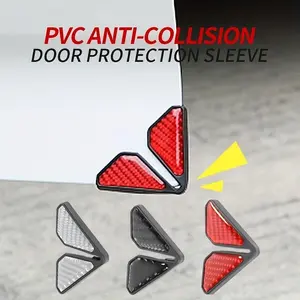 Carbon Fiber Car Door Guard Corner Reflective Decorative Stickers, Car Door Corner Protector Stickers, Anti-collision Anti-bump Car Body Decoration