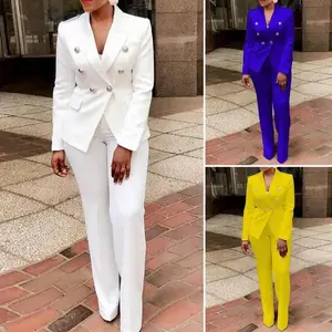 2-Piece Set – Fashionable, Warm High-Waist Suit Jacket and Dress Pants (Holiday Suit), Office Blazer and Dress Pants Set, Coat with Long Sleeves