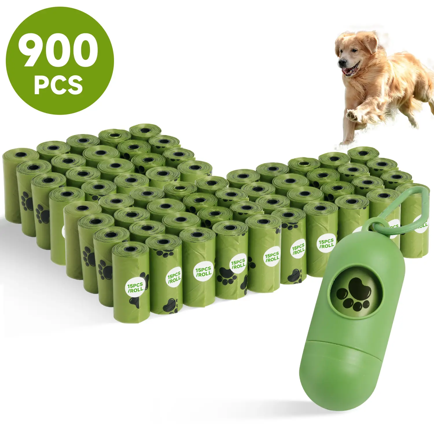 Pet Waste Bags - Bags For Dog Poop Picking Up And Cat Cleaning - Strong Leak-proof, Portable, And Convenient With 1 Free Storage Box For Walks And Hou