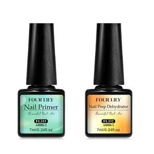 [Hot Sale]FourLily 2Pcs Nail Prep Dehydrator & Primer Set - Anti-off, Quick Dry, Increase Adhesion for Acrylic & Gel Nail Art, Salon Quality Nail Dehydrator and Primer Set, Easy Nail Prep for Manicure Lovers, DIY nail art, Nail Tech Must Have, Nail Care