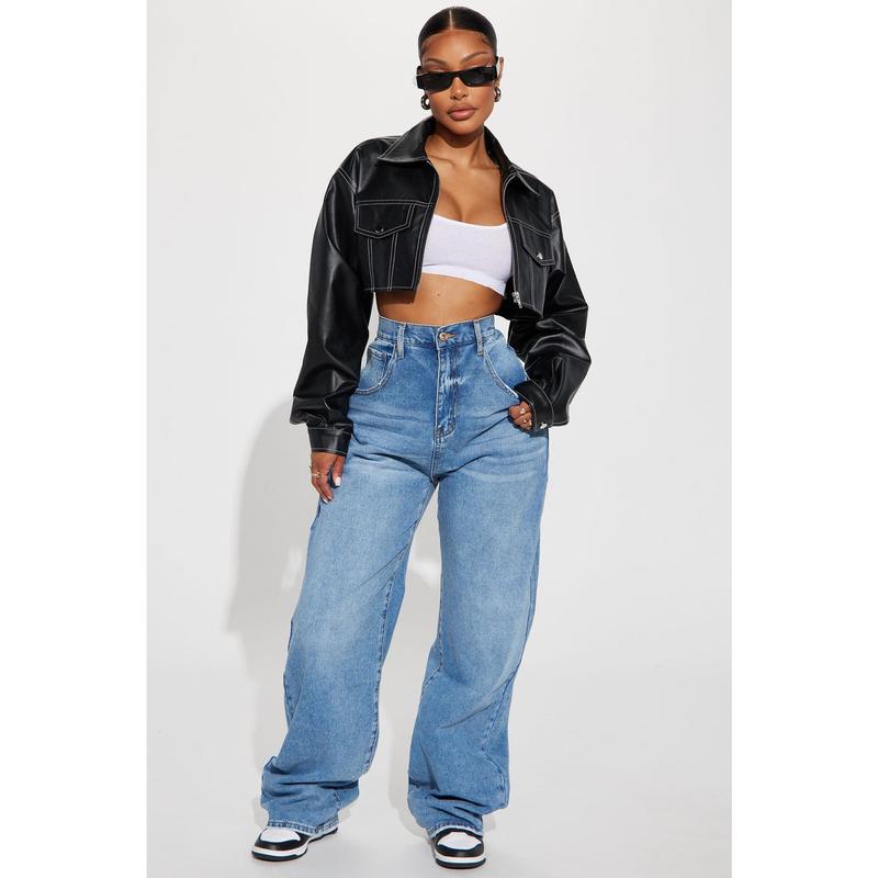 Elora Cropped Jacket - Black