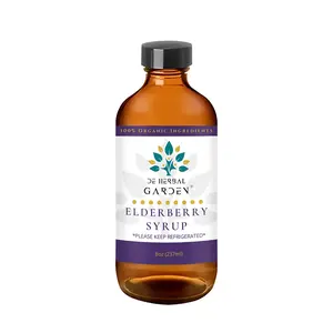 DE HERBAL GARDEN Organic Elderberry Syrup 8oz (237ml) Natural Beverage Sweet Flavor