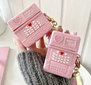Pink and Purple Telephone AirPods Case, Headphones Accessories, Music, Keychain, Retro, Cell Phone Cover, Kawaii, Anime, Nice Day, Summer, Kids, Christmas, Birthday, Mothers Day, Mom, Electronics, Protective