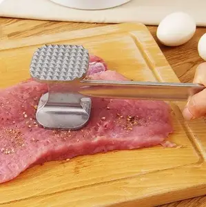 Double Side Meat Tenderizer Steak Mallet Food Hammer for Beef Pork Kitchen Tool with Double-Sided Design for Effective Meat Preparation