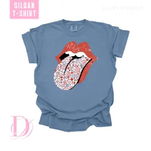 RWB FLoral Rocker Tongue Comfort Color T-shirt