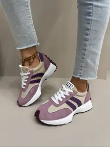Women's Fashion Casual Lace-Up Sports Shoes, Arisan Style Comfortable Walking Shoes, Available in 4 Colors, All-Season Wear