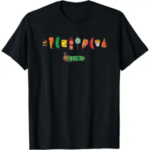 Cotton Short Sleeve Eric Carle The Very Hungry Caterpillar Feast T-Shirt For Men Women