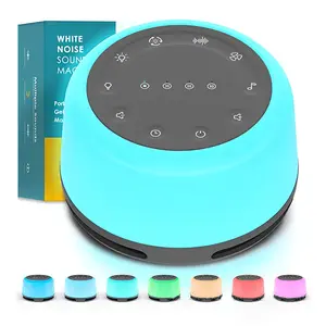 Sleep Sound Machine with White Noise & Night Light, 24 Natural Soothing Sounds, 7-Color Breathing Lights, Rechargeable & Portable Ultrasonic Essential Oil Diffuser - Remote Control Wood Humidifier  Mood Lights air purifier essential oil aromadiffuser