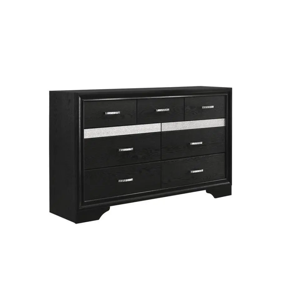 Miranda 7-drawer Dresser Black and Rhinestone 206363 Coaster