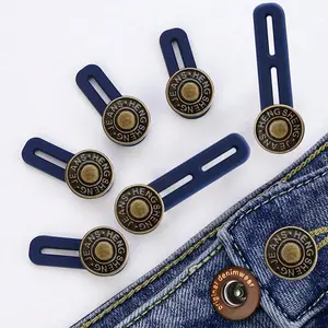 Jeans Button Extender, Pants Extension Buttons, Metal Silicone Material, No Sew Instant Belt Extender, Fits Jeans Collar, Instant Waist Expansion