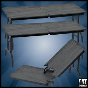 Set of 3 Black Breakable Tables for WWE & AEW Wrestling Action Figures