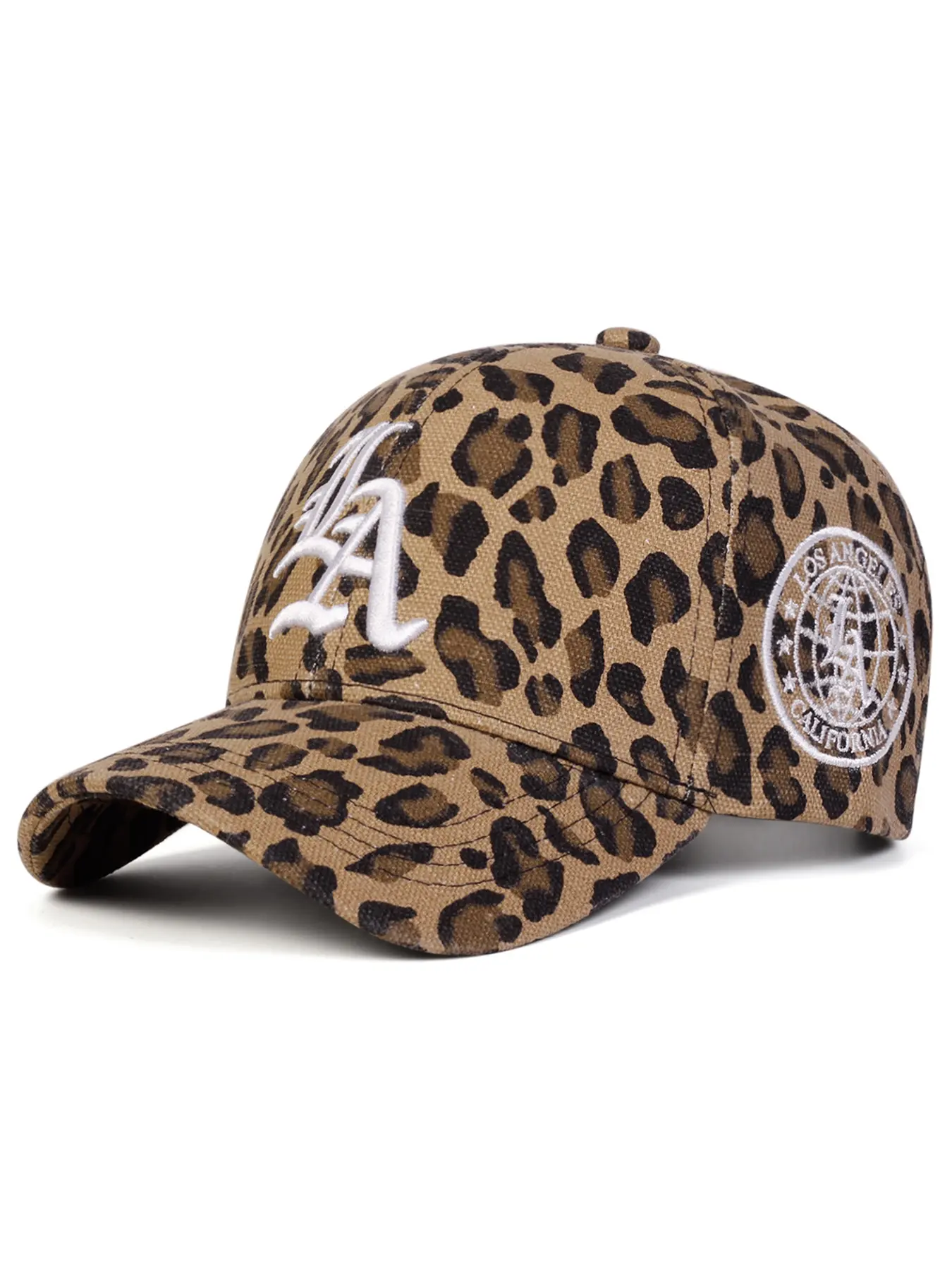 Unisex Gothic La Leopard Print Baseball Cap, Adjustable Outdoor Sun Protection Hat, Casual Fitted Woven Fabric for Spring & Fall, Graphic Hats