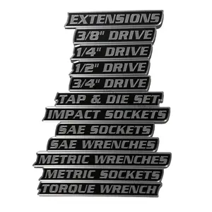 ColKy Designs - Automotive & Mechanic Tools Set – Standard Size 1" - 12 Pack Magnetic Toolbox Label Badges – High Quality 3D Printed Label Badges and Emblems for Metal Cabinets, Drawers, Tool Chests, Decor Plastic Gift