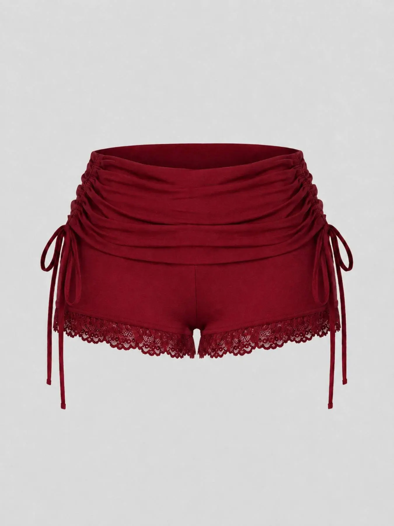 Women's Lace Adjustable Tie Mini Shorts, Street Style Low Waist Sexy Design, Fashion Casual Everyday Fit Summer for Women and Girls