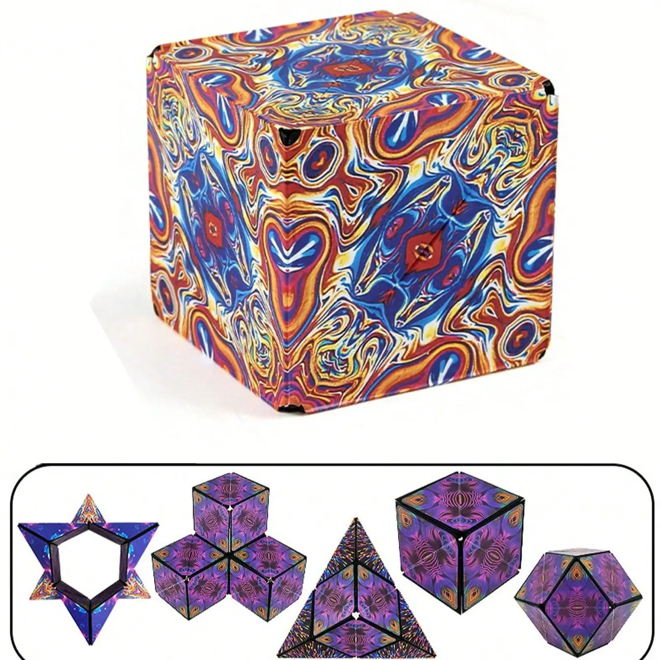 3D Magnetic Geometric Rubik's Cube Stress Relief Toy, Office Desk Antistress Puzzle, Desktop Relaxing Game, Perfect Gift Idea, Rubiks Cube