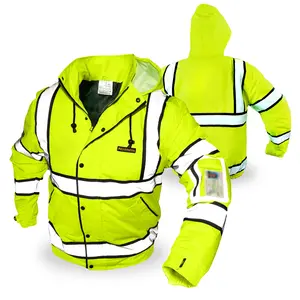 KwikSafety MARSHAL Safety Bomber Jacket (Multi-Use Rugged) Class 3 ANSI OSHA Compliant Hi Vis Reflective Menswear - Model No.: KS5511