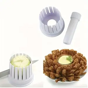 1 Set Home Onion Slicer, Onion Blossom Maker - All-in-One Blooming Set W Core Cutter & Knife Guide - Make Restaurant Style Fried Onion Blossoms At Home- Durable, Reusable, Kitchen Gadget, Vegetable Cutter Tool, Fried Onion Appetizer