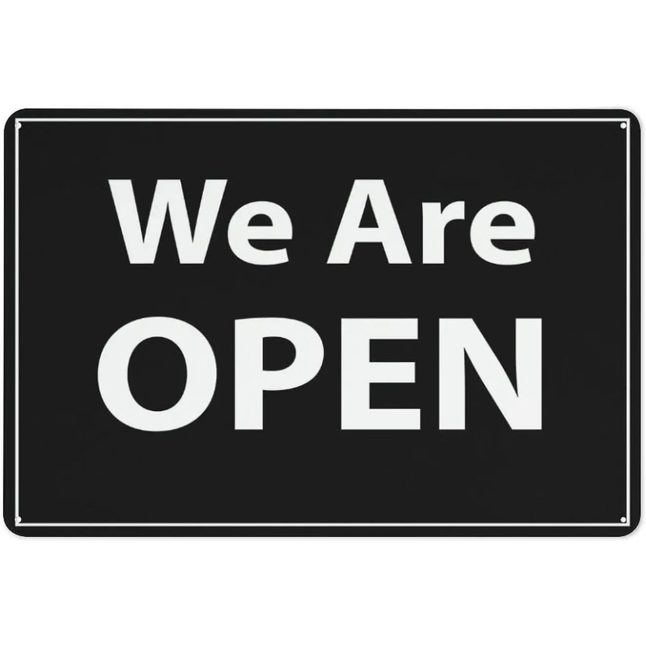 Decor 8x12 In Grade Reflective Sheeting We Are Open Sign - Rust-Free Aluminum, Weather-Resistant, Waterproof, Easy To Mount