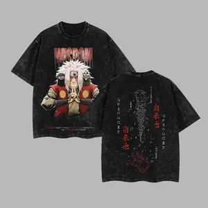 [NeoTokyoStatic] Jiraiya Naruto Anime Retro Unisex Acid Washed T-Shirt, Hoodie, Naruto 2026 100% Heavy Cotton Oversized Unisex Anime Merch, Soft Cotton Streetwear Clothes, Unisex Manga Apparel, Gift for Anime Fans,