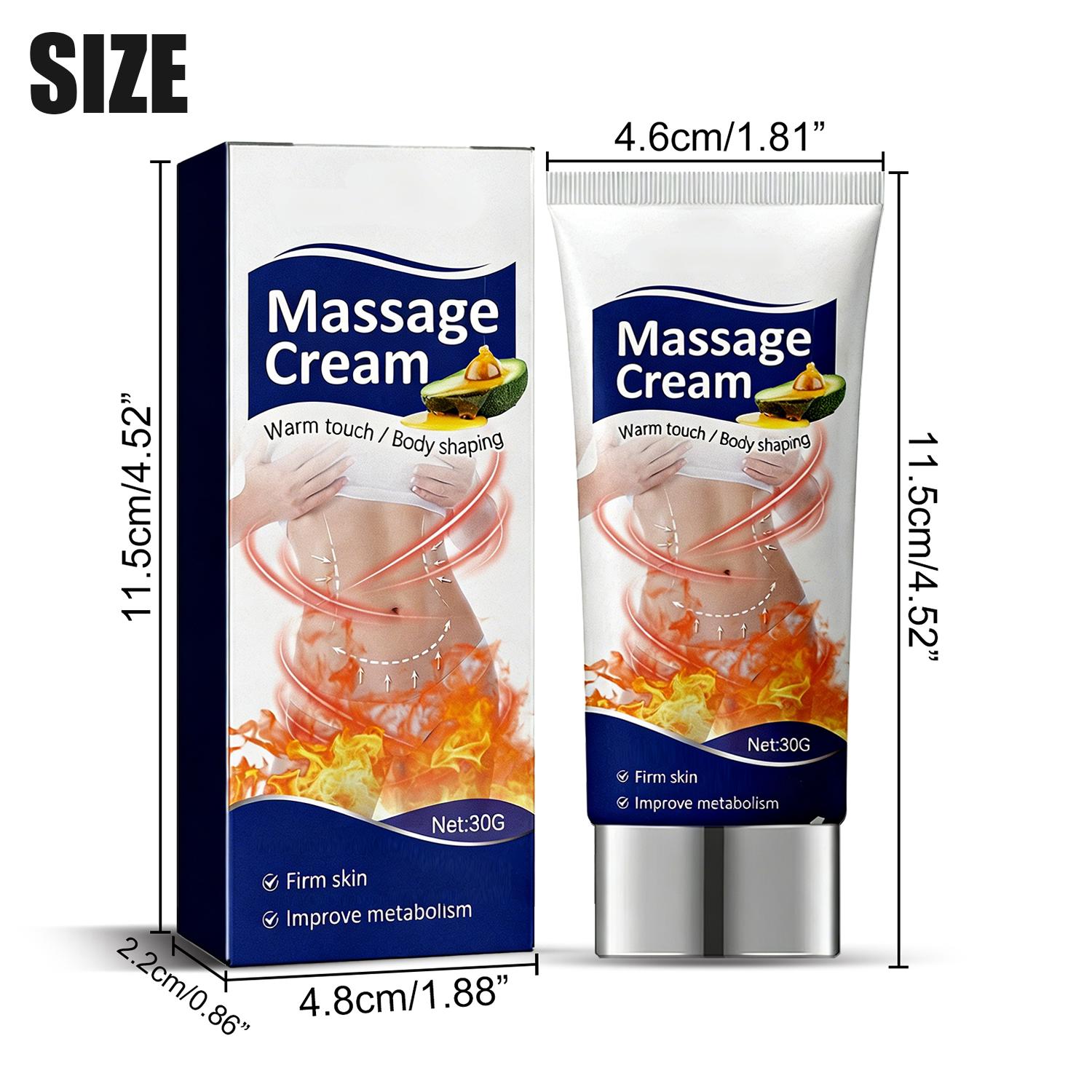 TrueRelief Shea Butter Hot Sweat Massage Cream, Body Cream for Abdomen, Chest, Buttocks, Arms, Lifting and Firming Skin, Large Capacity Body Care Product for Women, Body Contouring Cream, Cosmetic