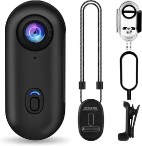 [New deal] - i3 4K Thumb Action Camera, Tiny Size, Mount Anywhere, Small Body Camera with Spring Clip, Portable Vlogging, Hands-Free POV Recording, Helmet Cam for Cycling, Motorcycle (64G-Card, Black)