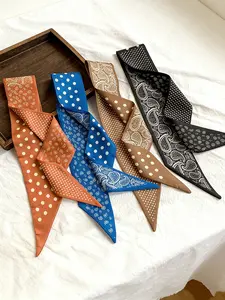 Vintage Polka Dot French Style Polyester Scarf, Elegant Waistnut Design, Suitable for Women and Girls, Multifunctional Accessory, Multifunctional Use
