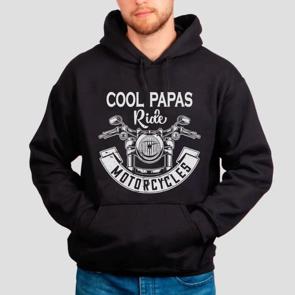 Biker Grandpa Hoodie, Fathers Day Christmas, Papa Sweatshirt, Motorcyclist Tshirt, Cool Papas Ride Motorcycle Shirt, Unisex Sweater Pullover Tee
