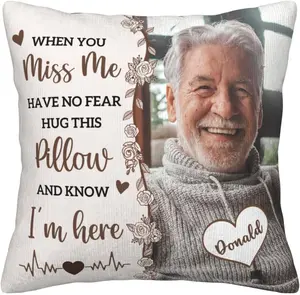 Personalized Memorial Throw Pillow with Photo,Sympathy Gift for Loss of Loved Ones,Bereavement Remembrance Gifts,Custom Pillowcase with Picture Two-Sided Design,Home Decor