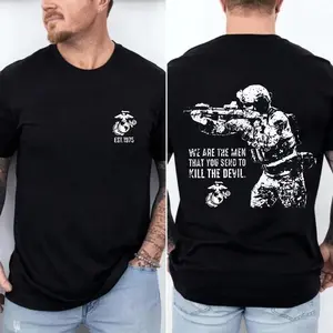 US Marine Corps Sniper Shirt – Military Tactical Graphic Tee Combat Soldier Style T-Shirt