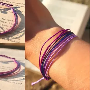 Amethyst Adjustable Wax String Bracelet Amethyst Adjustable Wax String Bracelet