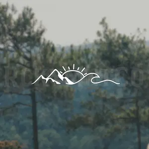 Outdoorsy Decal, Bumper Sticker, Car Window Decal, Mountain Sticker, Wave Decal, Waterproof/Weatherproof