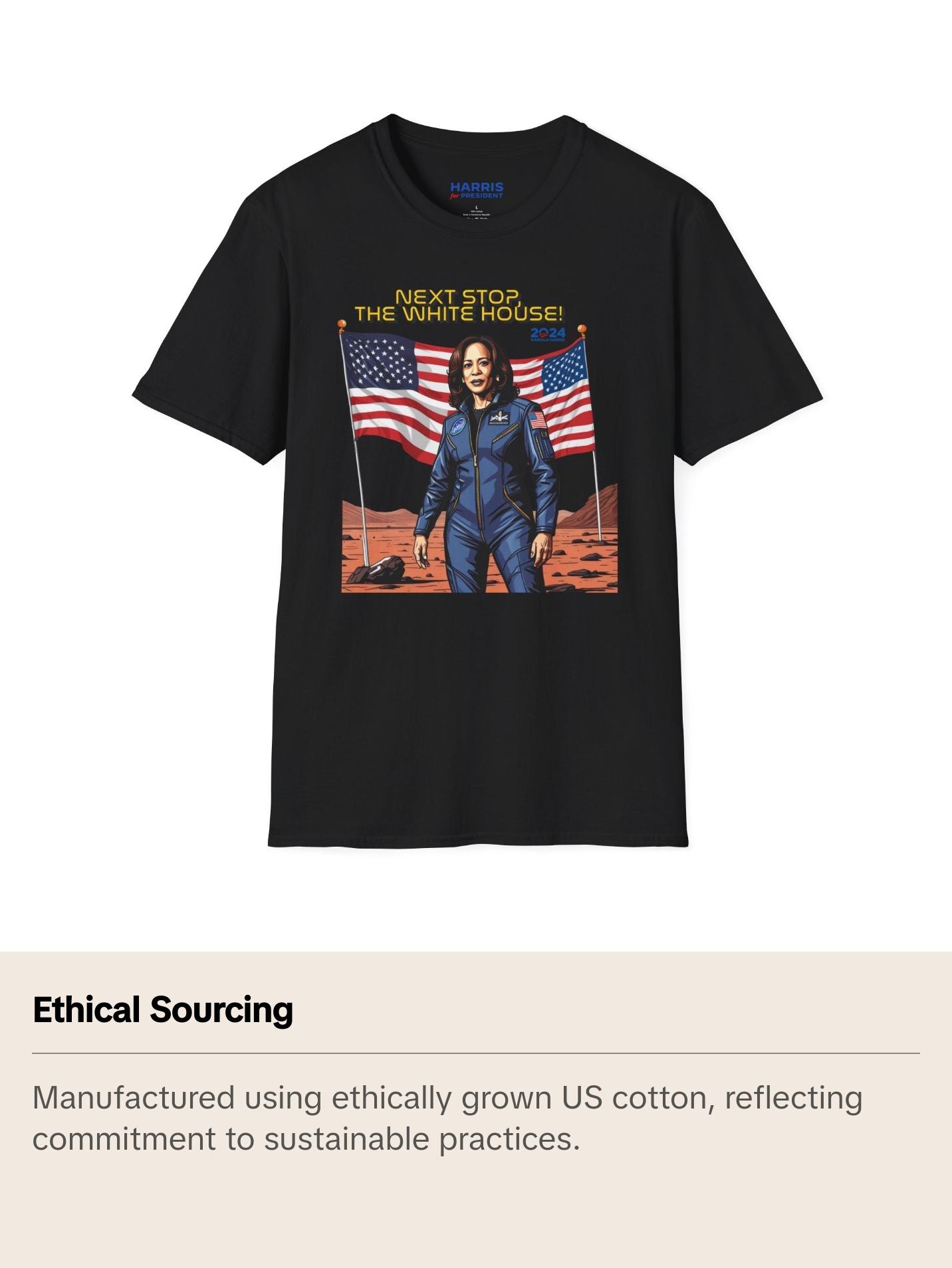 Kamala Harris "Next Stop, The White House!" Astronaut T-Shirt - Political Campaign Tee - Available in Multiple Colors Classic Cotton