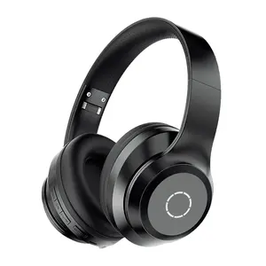 Over-Ear Wireless Bluetooth Headphones LED Light Up Hybrid Noise Reduction Hi-Res Audio Deep Bass Hi-Fi Stereo 100H Long Playtime Foldable Lightweight Headset Soft Comfort Earpads Built-in Mic Compatible iOS/Android/PC For Office Travel Gym Outdoor Black
