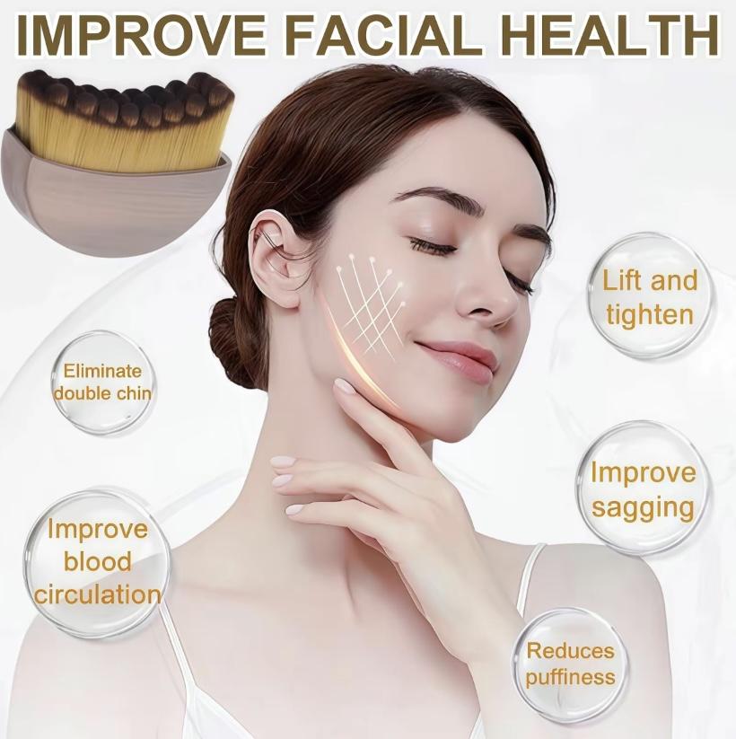 2PCS Lymphatic Contour Face Brush for Jawline Chin Sculpting Dry Brushing Massager for Lymphatic Drainage  Facial Fatigue Relief Ergonomically Designed to Fit The Skin Precisely Beauty Roller Daily