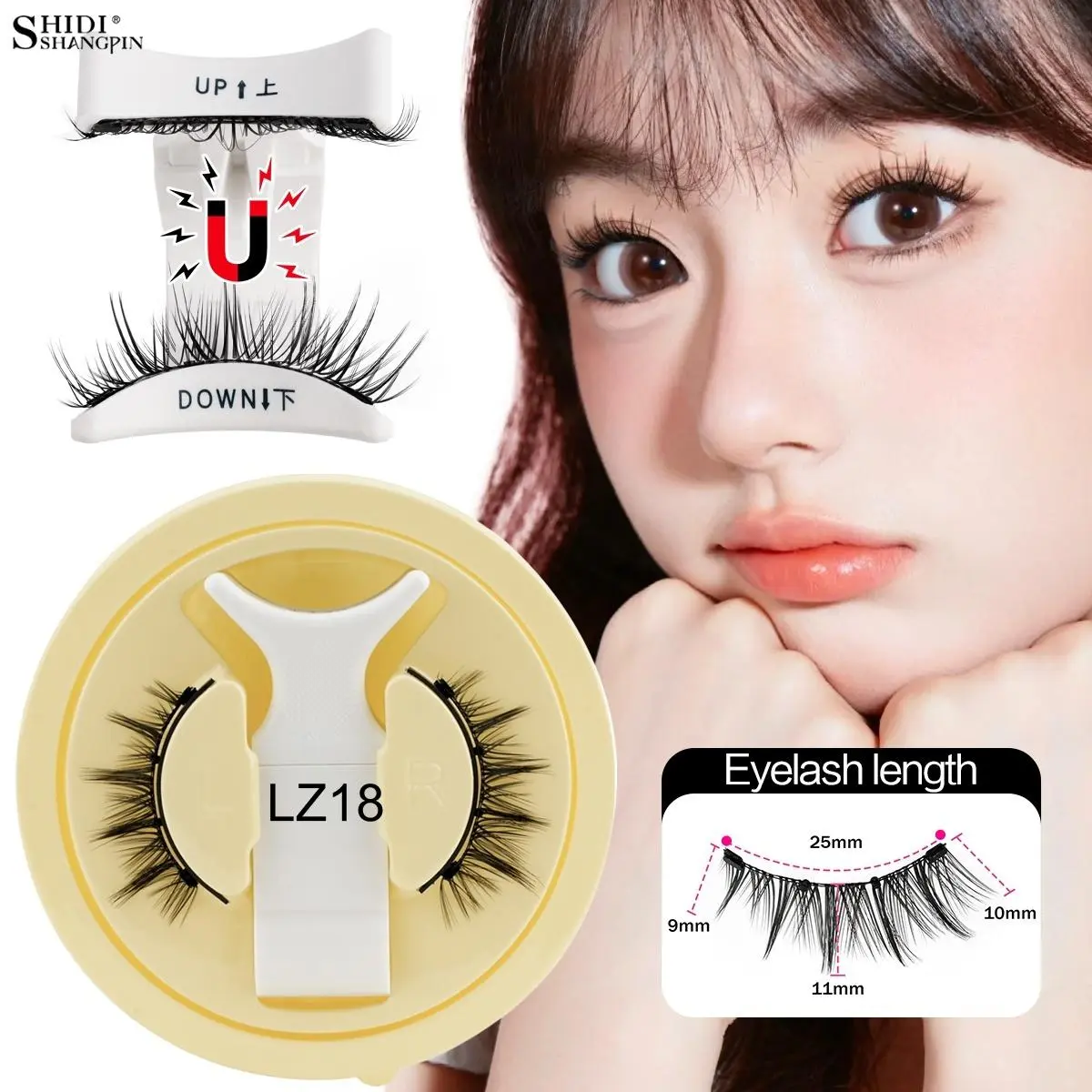 Magnetic Lashes Kit 3D Faux Mink Natural Looking Fluffy Manga Reusable False Eyelashes NO Glue Needed Magnet Band Makeup Tools