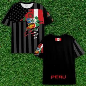 USA & Peru Flag Mix Soccer Jersey, Peru Jersey, Jersey De Peru For Men Women