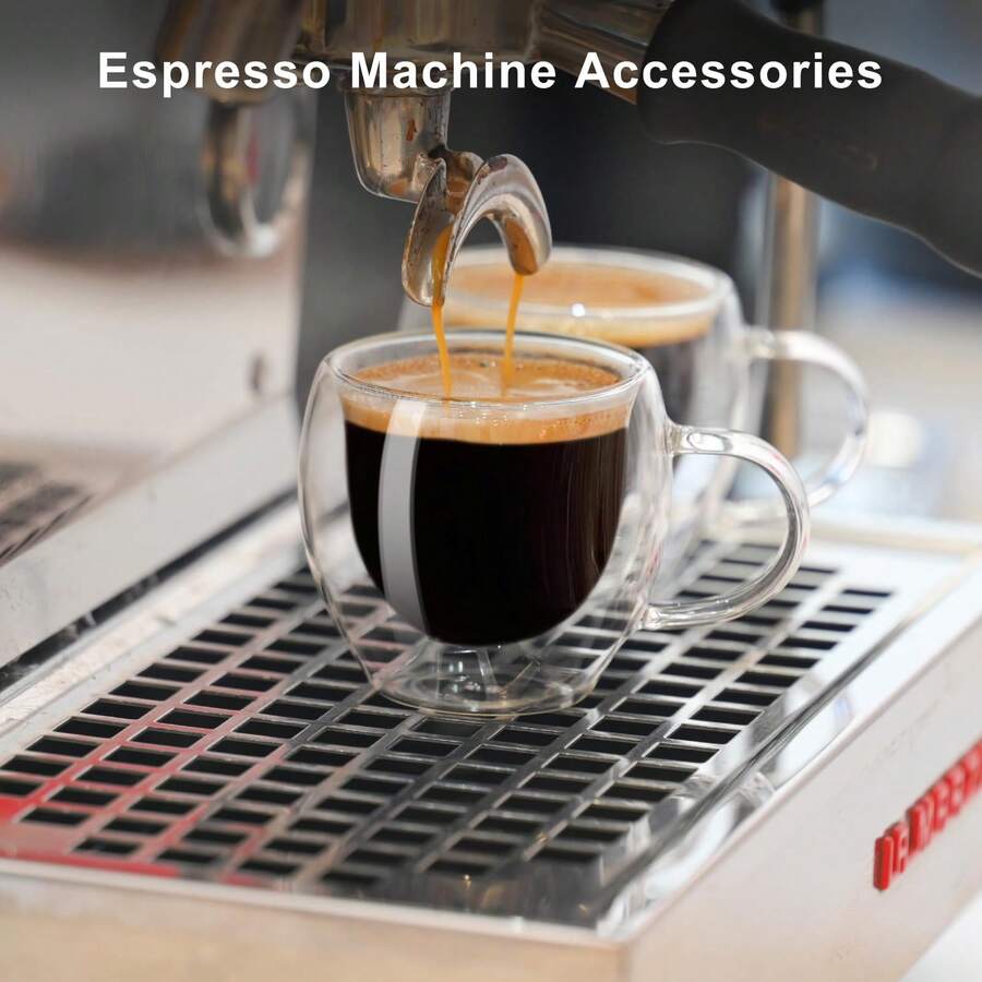 2pcs/6pcs Set Espresso Cups With Handles, 2.8oz Transparent Espresso Cups, 2.5*2.6inch Double Wall Heat-Resistant Glass Cups, Creative Tea Flower Cups, Insulated Water Cups, Espresso Cups, Cold Drink Milk Juice Cups, Mugs