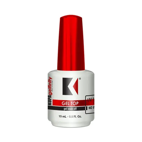 KUPA Gelfinity Premium Gel Top Coat - Acetone-Based, No-Wipe Soak-Off, UV LED Cure, Long-Lasting, Glossy Finish, 0.5fl oz Bottle, DIY Gel Nails At-Home Beauty & Nail Care Supply