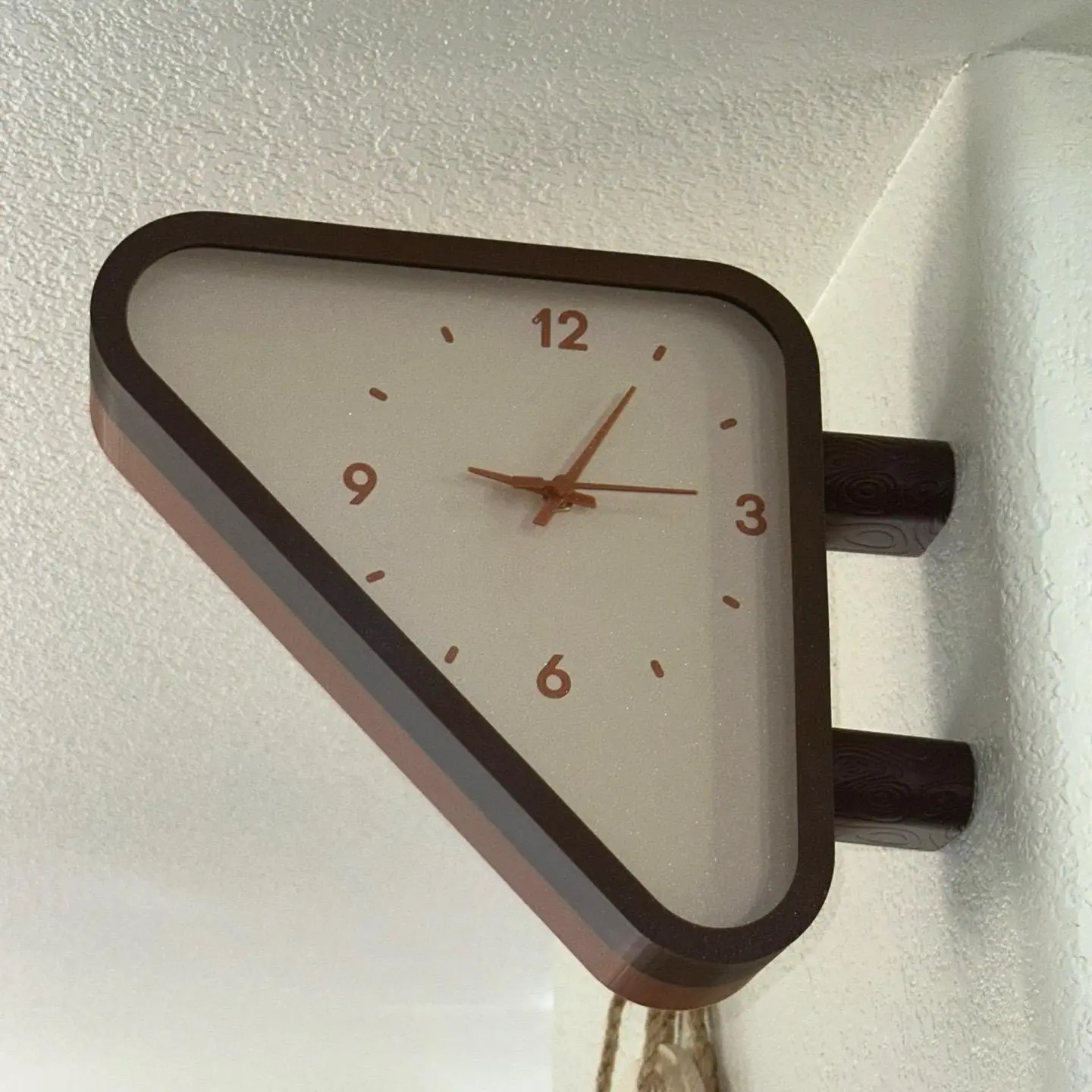 Mid Century Modern Double-Sided Wall Clock | 3D Printed Triangle Station Clock | Retro Home Decor