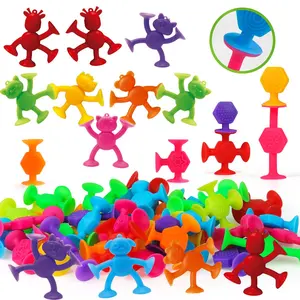 Random Color Suction Cup Toys, Sensory Grippie Set, 56pcs Stress Relief Building Toys, Window Toys, Classroom Prize, Birthday Gift for Boys & Girls