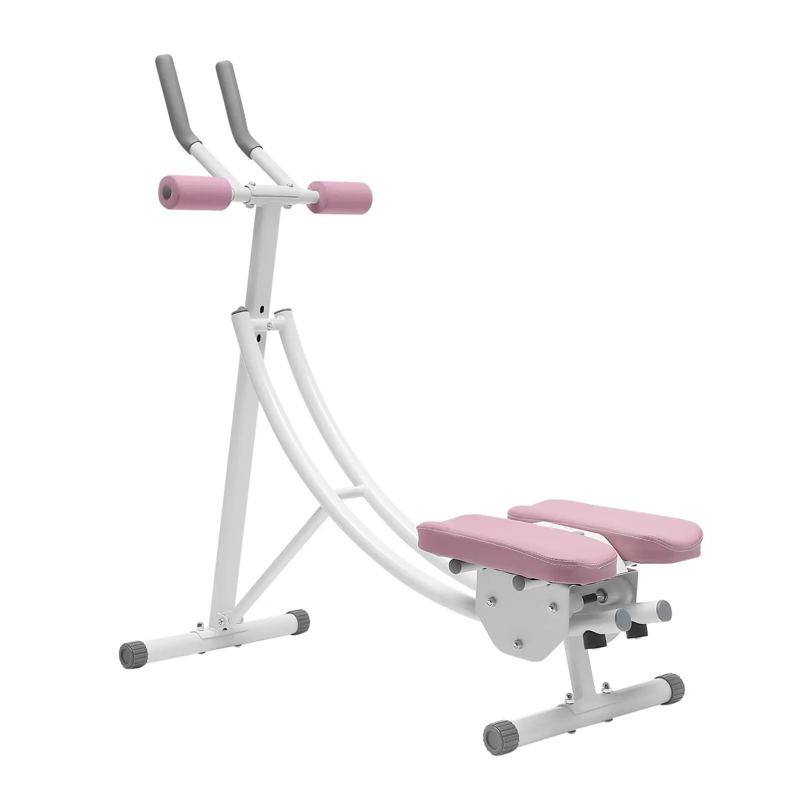 CNCEST Unisex Adjustable Ab Trainer Machine for Core Toning, Carbon Steel Fitness Equipment with Double Arcs, Triangular Base, LED Monitor, 3-Level Adjustment, 120-Degree Arc Track, Reduce Injury Risk, 150kg Weight Capacity, Default None Setting