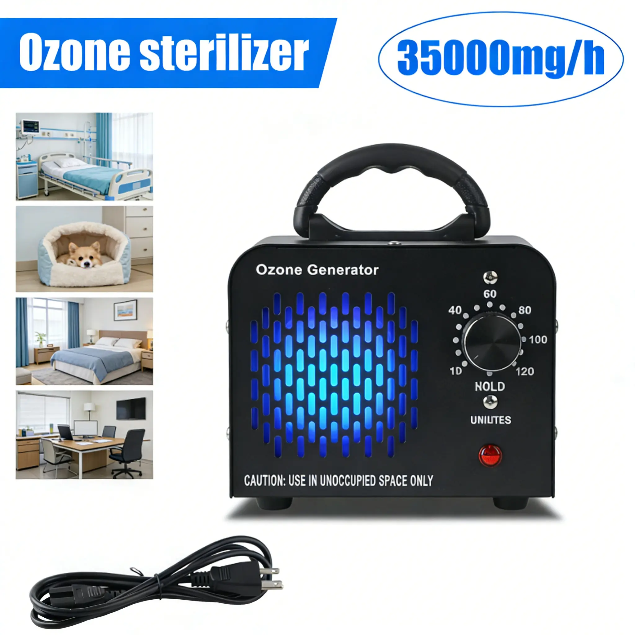 ozone generator cigarette smoke 36000mg/h Ozone Generator Machine | High Capacity Air Purifier Ionizer with  Timer | Commercial Ozonator for Home Car Smoke Odor Eliminator