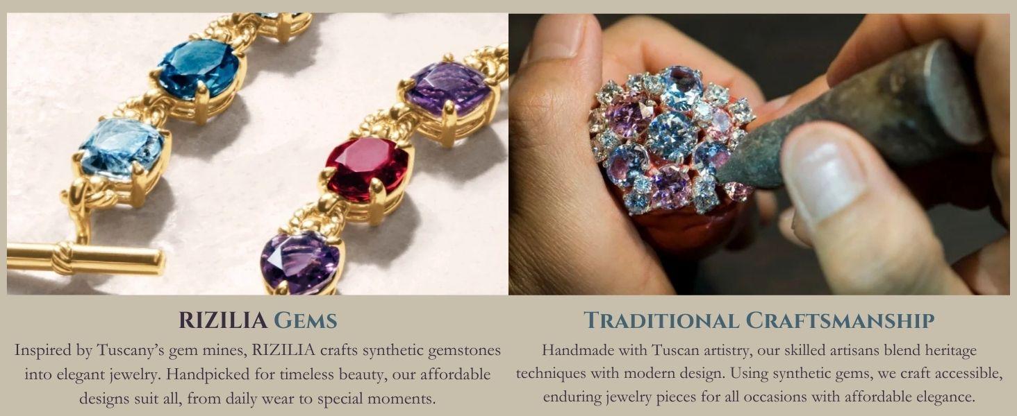 RIZILIA Eternity Tennis Bracelet & Round Cut CZ in Yellow Gold Plated, 7"